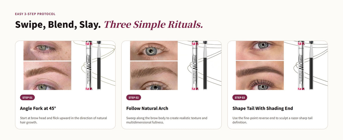 Glowza 2-in-1 Brow Perfection Pen — Swipe, Blend, Slay. Three Simple Rituals.