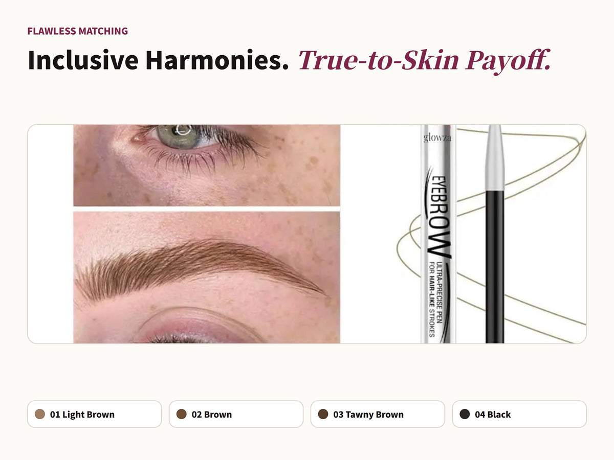 Glowza 2-in-1 Brow Perfection Pen — Curated for All Skins. Harmonious Shades.