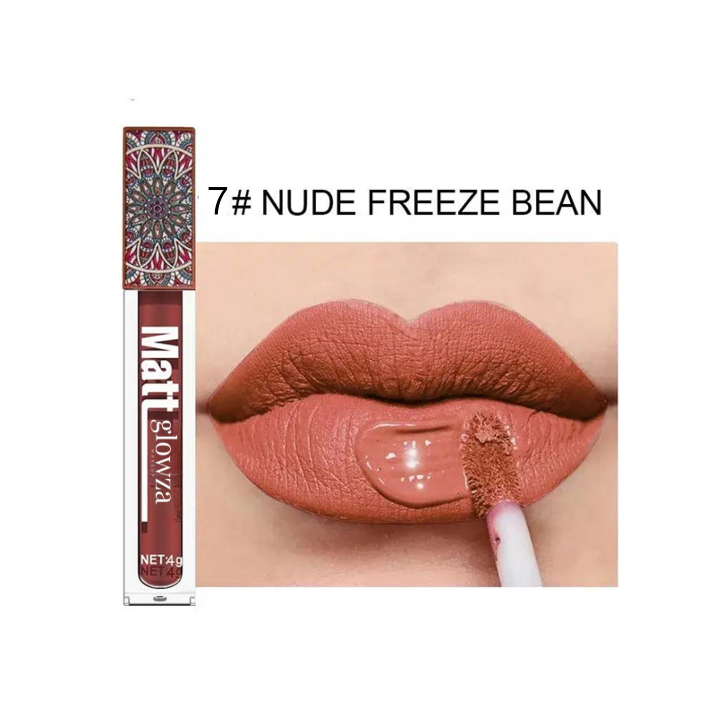 Matte Lip Gloss Set - Pink, Peach & Brown with Mica