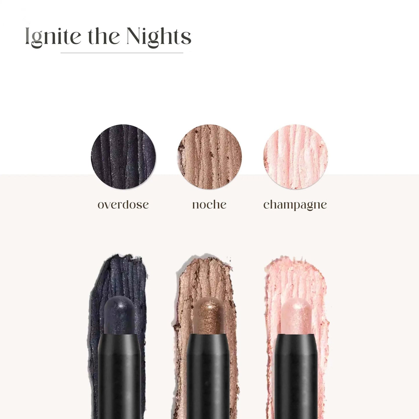 Sparkle Trio: 3-Piece Glitter Cream Eyeshadow Stick Set