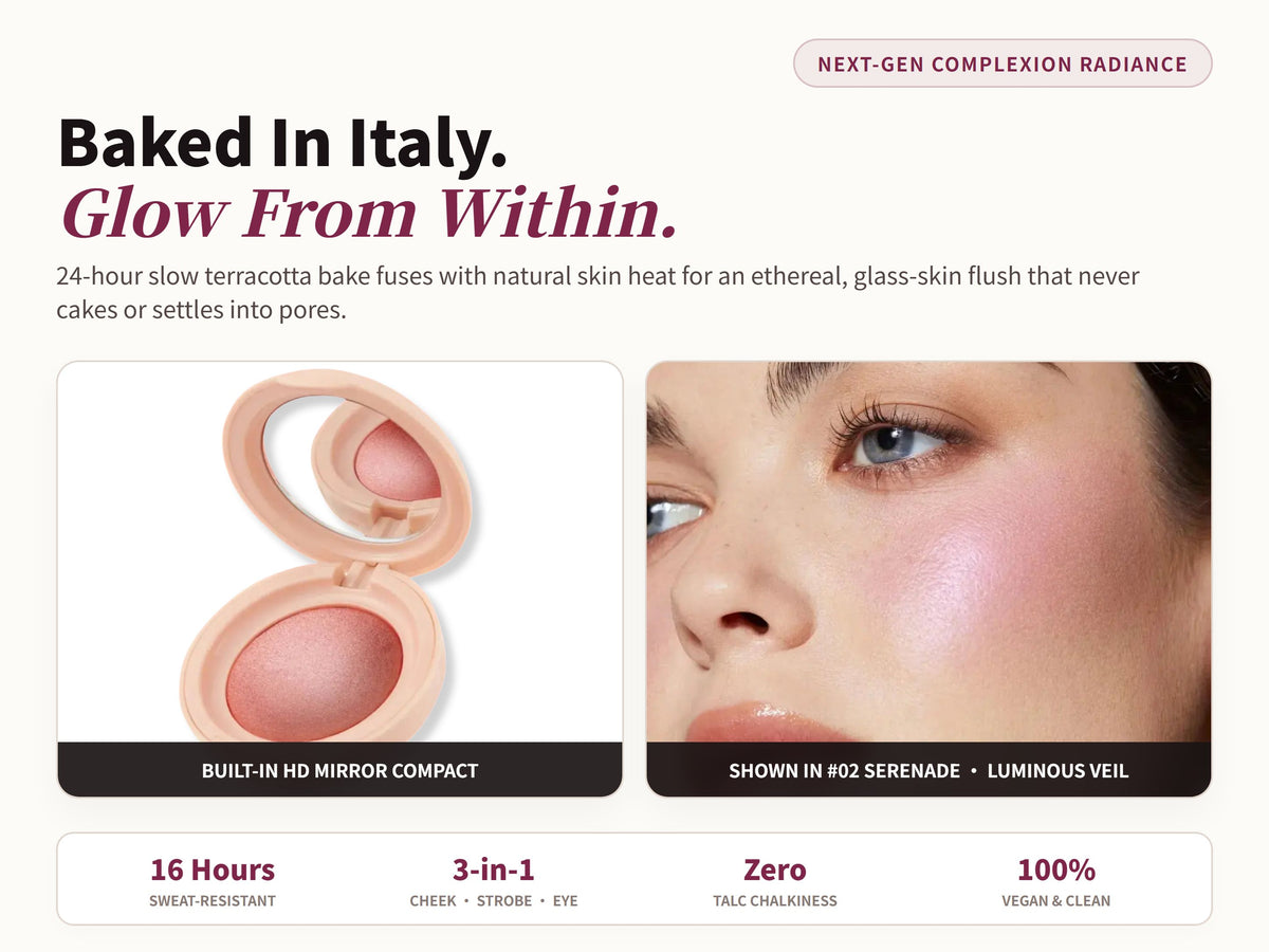 Glowza Baked Highlight Blush — Baked In Italy. Glow From Within.