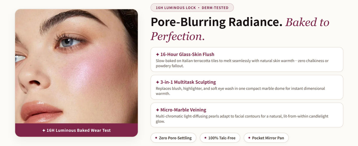 Glowza Baked Highlight Blush — 16-Hour Proven Glow. Real Skin. Real Results.