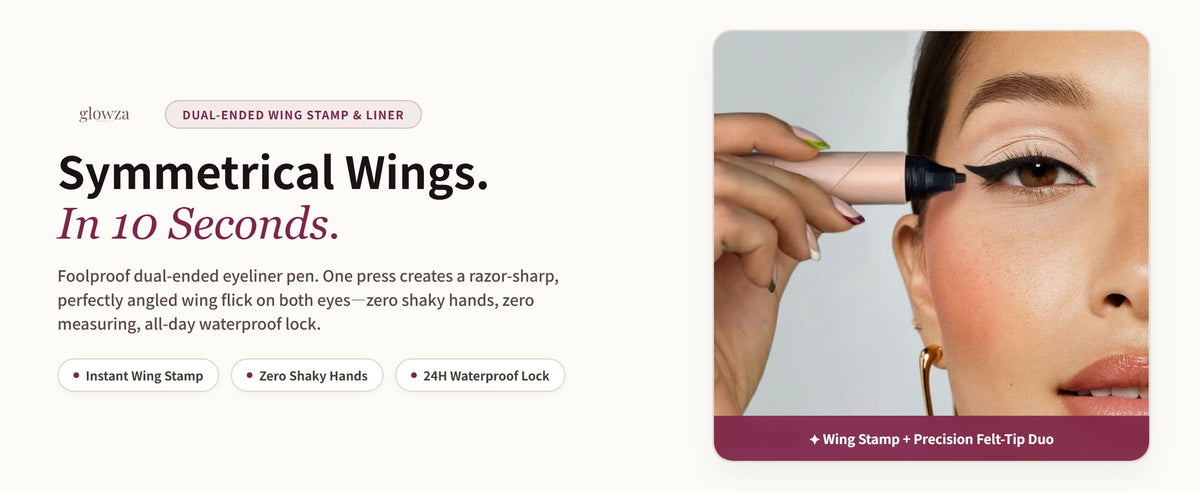 Glowza Flick & Define Wing Liner Stamp — Symmetrical Wings In 10 Seconds