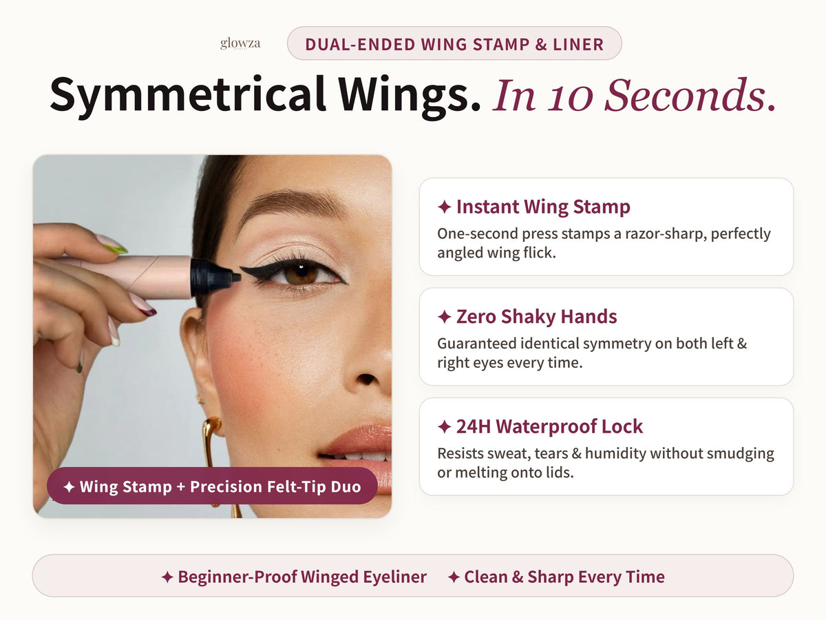 Glowza Flick & Define Wing Liner Stamp — Symmetrical Wings In 10 Seconds