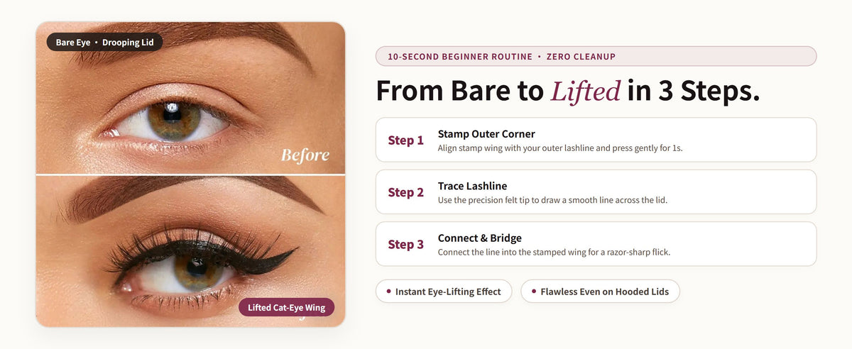 Glowza Flick & Define Wing Liner Stamp — Stamp, Line, Slay Without Frustration