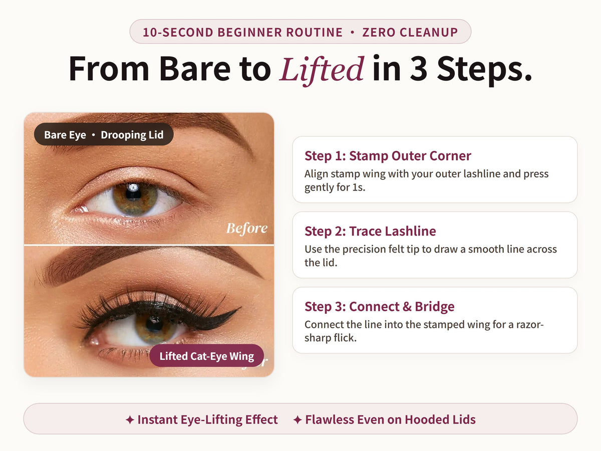 Glowza Flick & Define Wing Liner Stamp — Stamp, Line, Slay Without Frustration