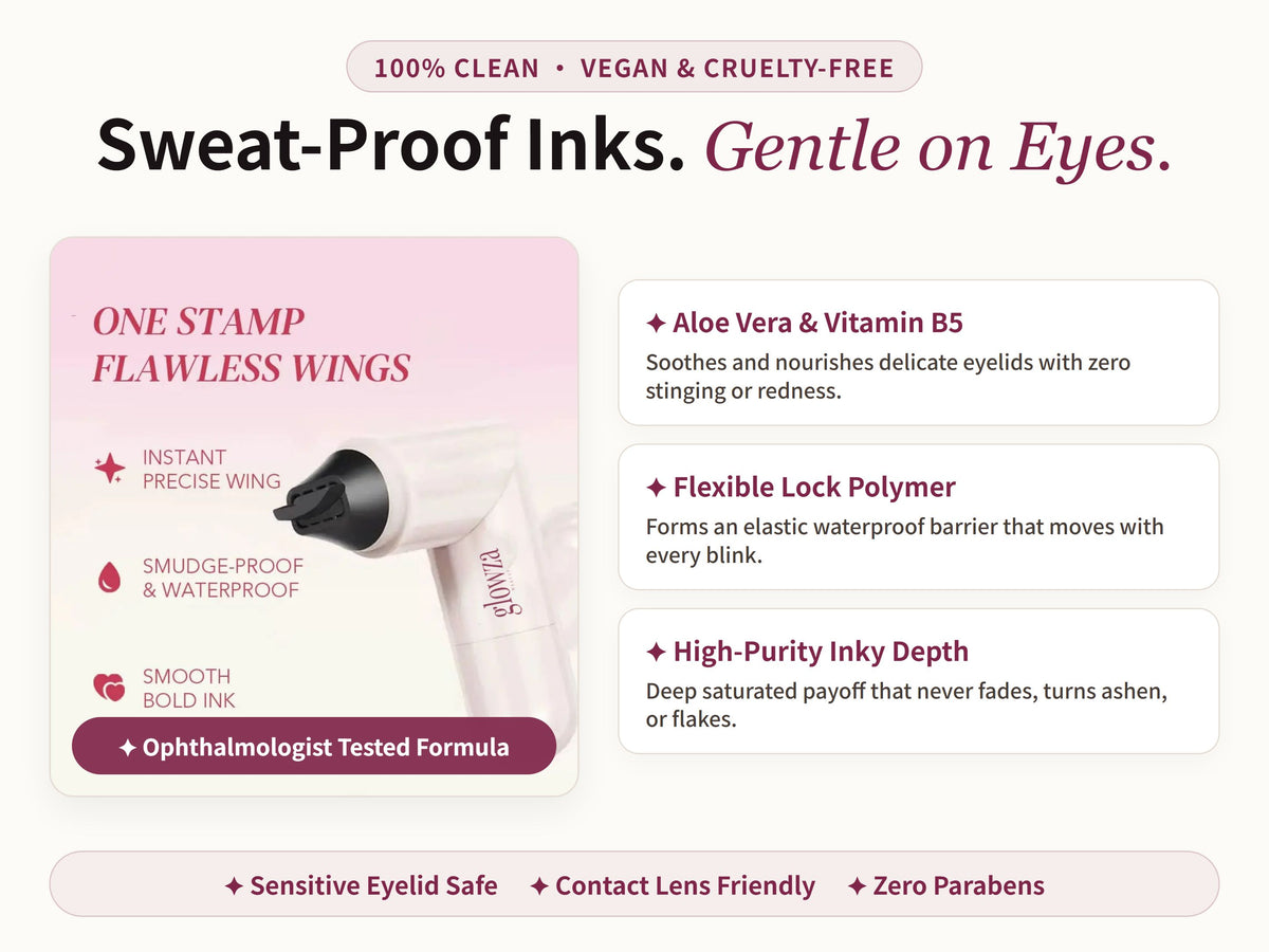 Glowza Flick & Define Wing Liner Stamp — Soothing Infusion, Never Irritating