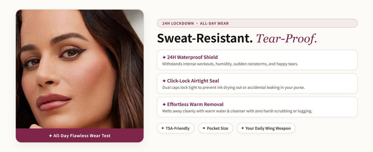 Glowza Flick & Define Wing Liner Stamp — Sweat-Resistant. Tear-Proof.