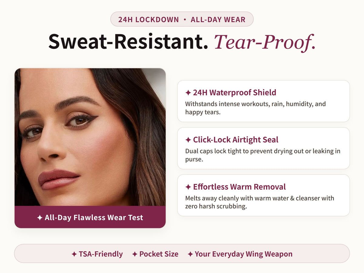 Glowza Flick & Define Wing Liner Stamp — Sweat-Resistant. Tear-Proof.