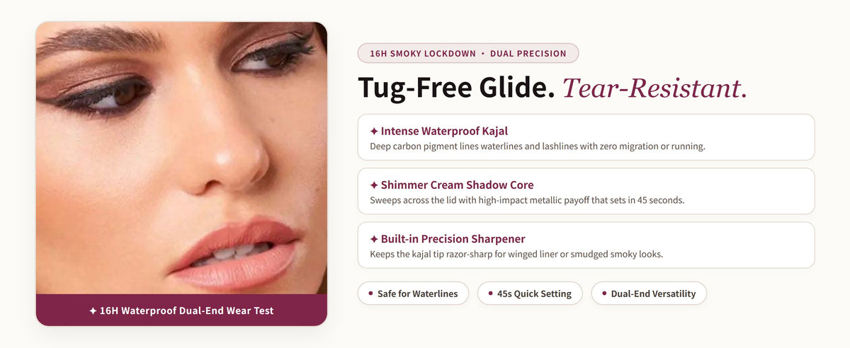 Glowza Glam Duo Kajal & Shadow Stick — Proven Performance. Real Skin. Real Confidence.