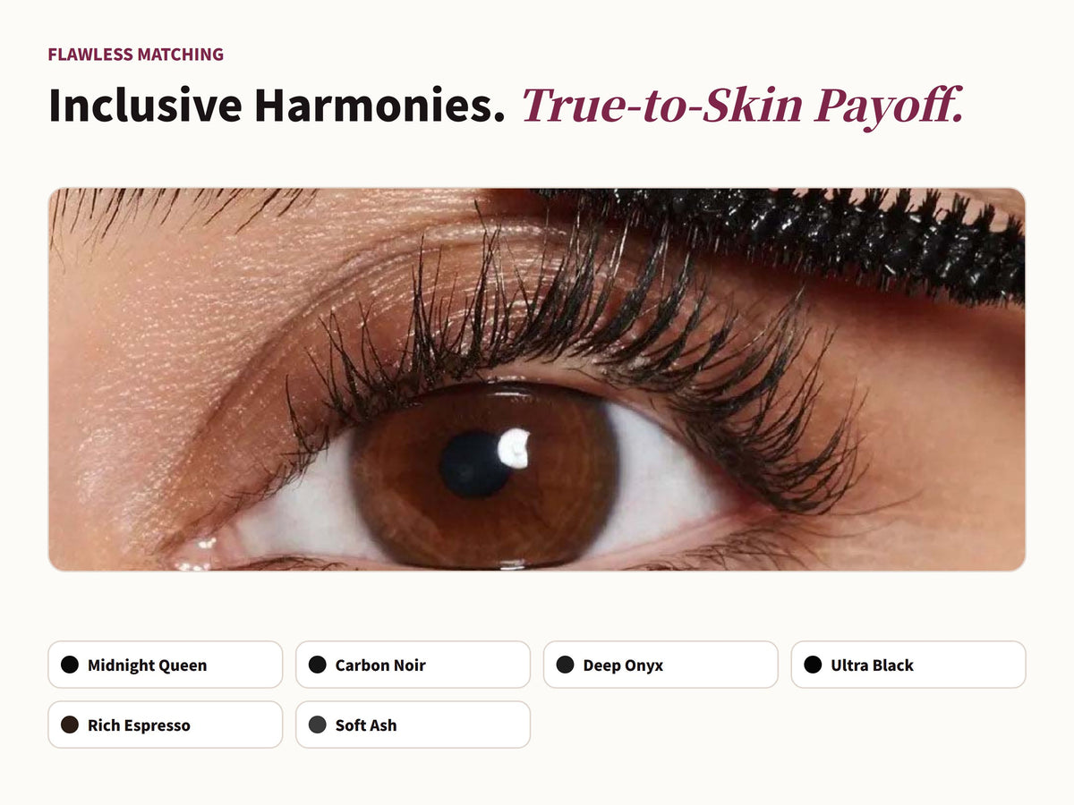 Glowza Instant Volume & Length Mascara — Curated for All Skins. Harmonious Shades.