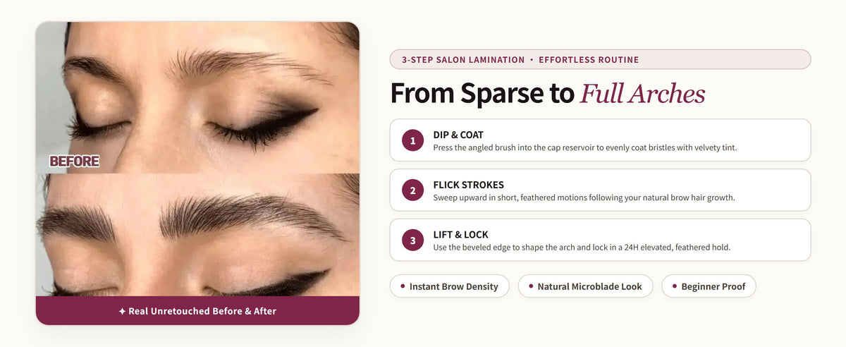 Glowza Long-Wear Brow Lamination Pen — From Sparse to Full Arches