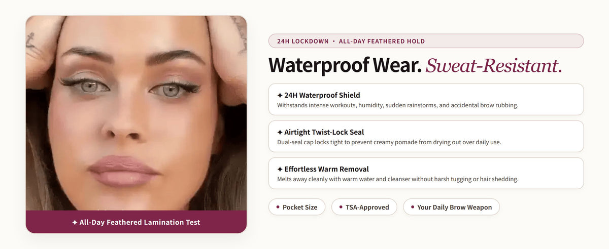 Glowza Long-Wear Brow Lamination Pen — Waterproof Wear. Sweat-Resistant.