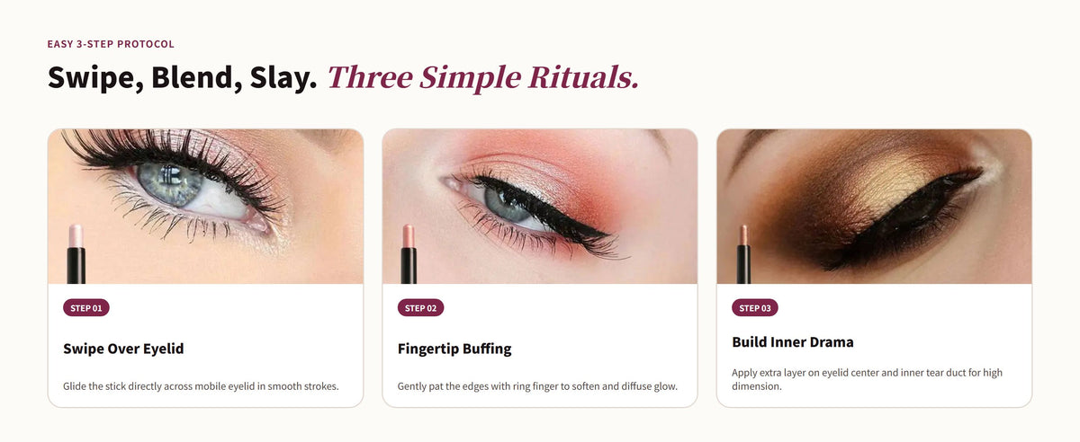 Glowza Long-Wear Glitter Eyeshadow Stick — Swipe, Blend, Slay. Three Simple Rituals.