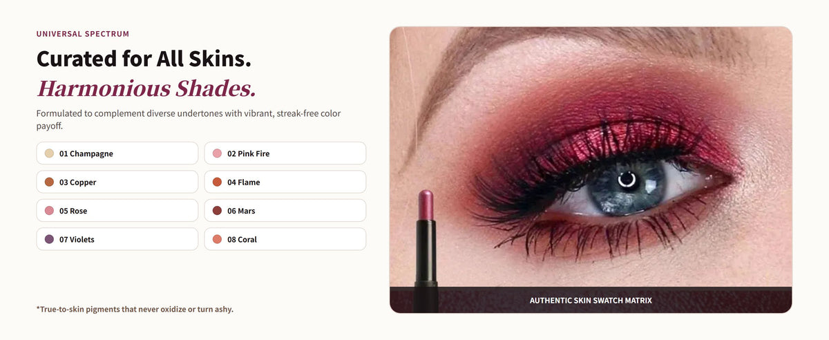 Glowza Long-Wear Glitter Eyeshadow Stick — Curated for All Skins. Harmonious Shades.