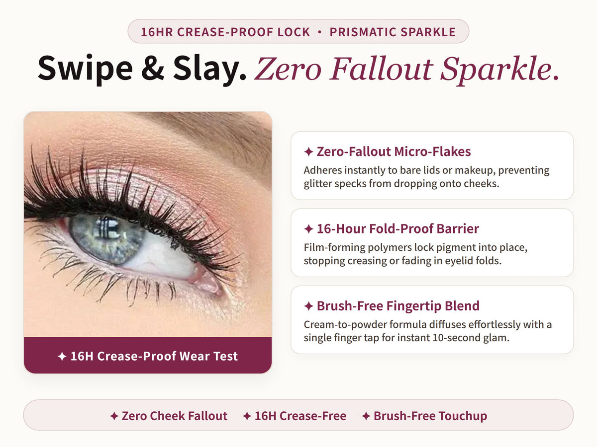 Glowza Long-Wear Glitter Eyeshadow Stick — Proven Performance. Real Skin. Real Confidence.