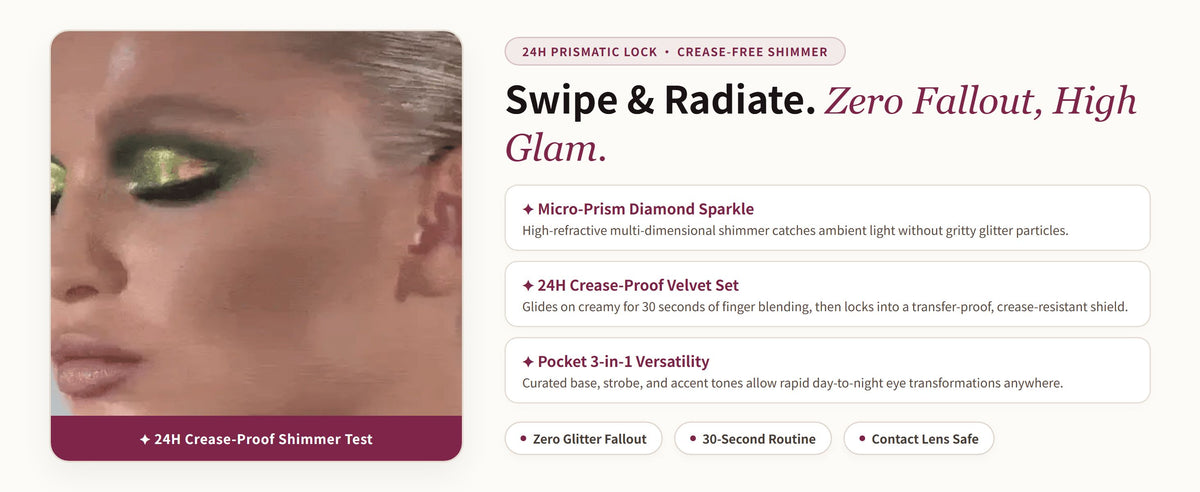 Glowza Shimmer Pop Trio Glitter Eyeshadow Stick Set — Proven Performance. Real Skin. Real Confidence.