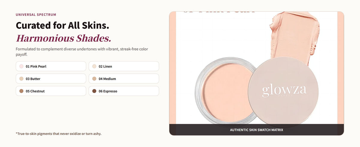 Glowza Under Eye Brightener — Curated for All Skins. Harmonious Shades.