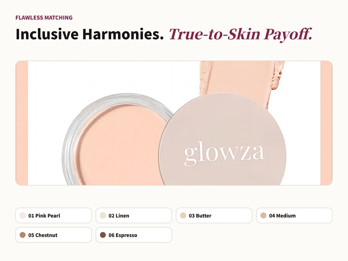 Glowza Under Eye Brightener — Curated for All Skins. Harmonious Shades.