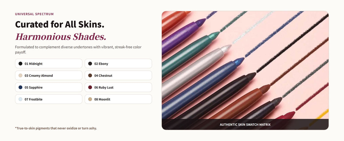 Glowza Waterproof Gel Eyeliner Pencil — Curated for All Skins. Harmonious Shades.
