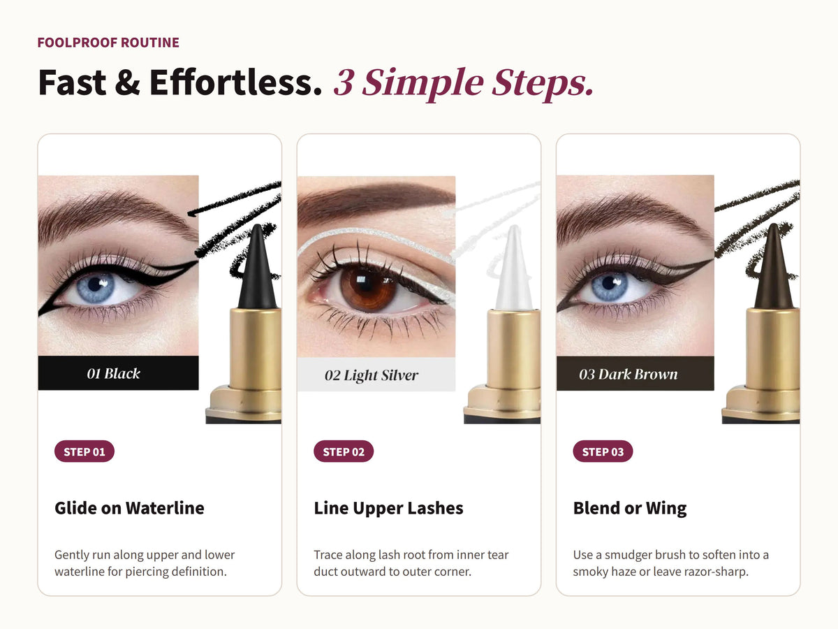 Glowza Waterproof Kajal Eyeliner — Swipe, Blend, Slay. Three Simple Rituals.