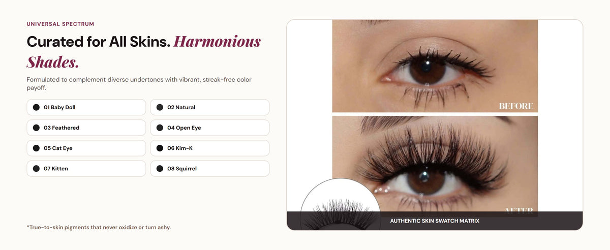 Glowza Winged Magnetic Lashes — Curated for All Skins. Harmonious Shades.