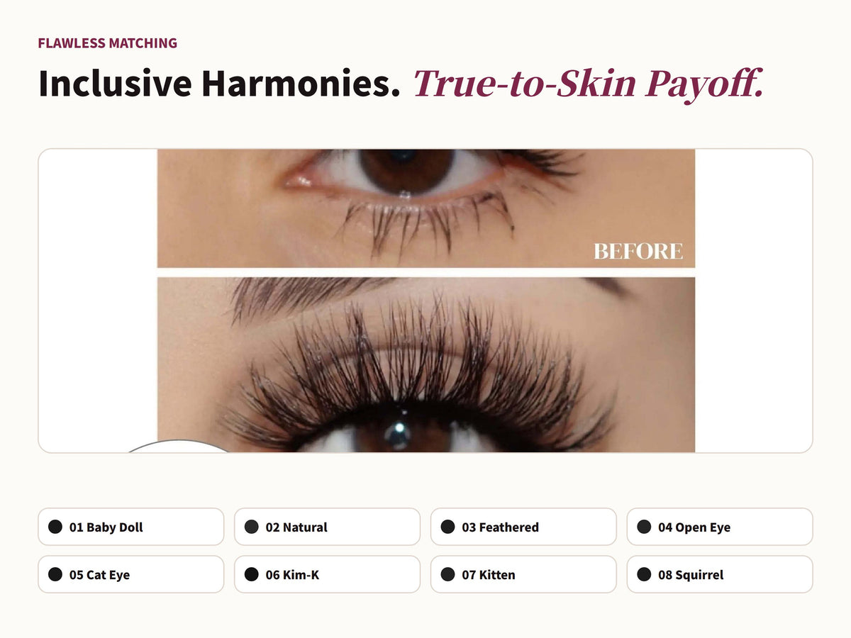 Glowza Winged Magnetic Lashes — Curated for All Skins. Harmonious Shades.